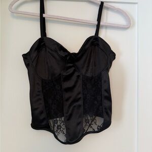 Medium H&M Black Lace Corset Top